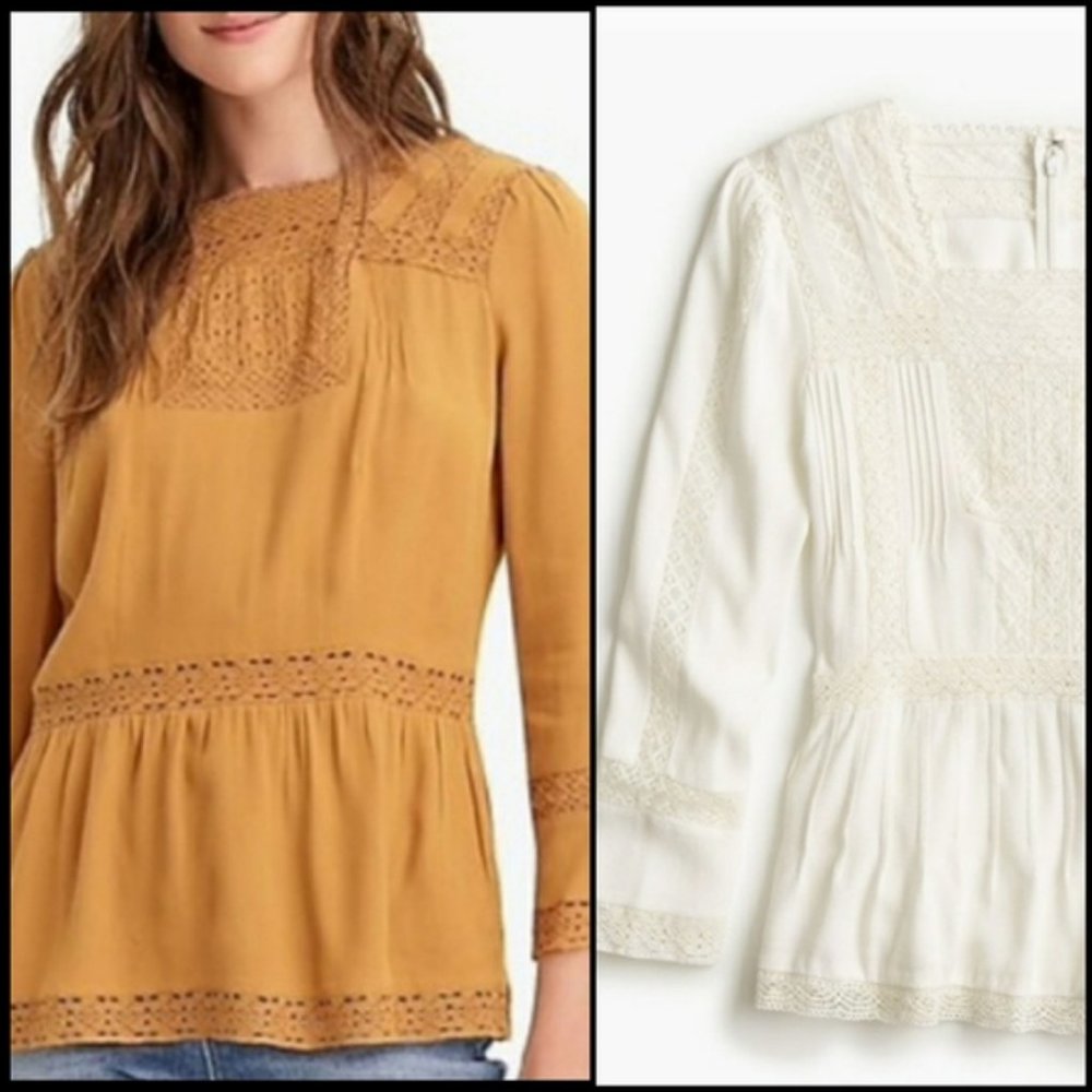 J. Crew Point Sur Lacey Boho Cream/White Top.  2